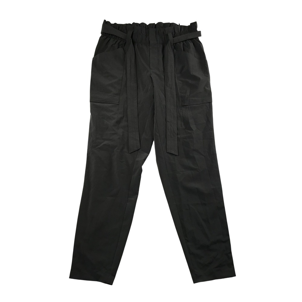 Athleta Womens Paperbag Waist Cargo Pants Charcoal Gray Stretch Tapered Size 6